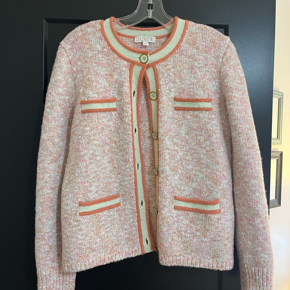 J. Crew Pink and Orange Cardigan